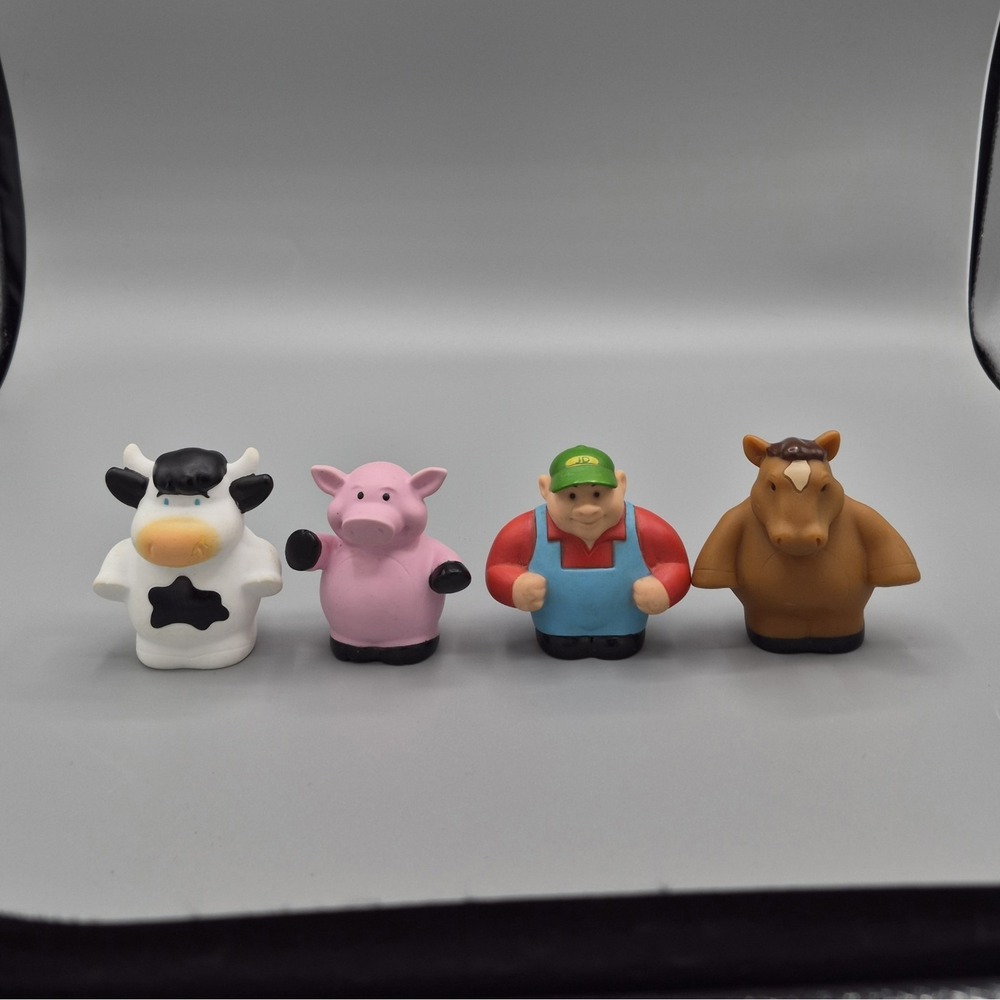 Tomy Ertl John Deer Farmer Farm Animal Cow Pig Horse‎ Figure Toy Lot